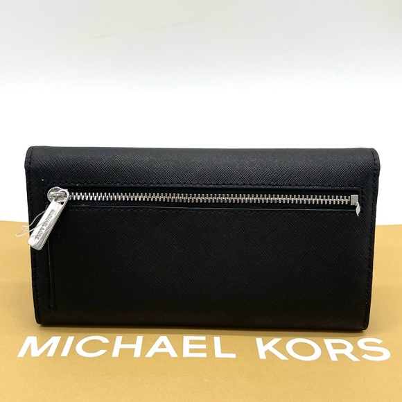 Michael Kors Large Trifold Wallet Black - Picture 3 of 7